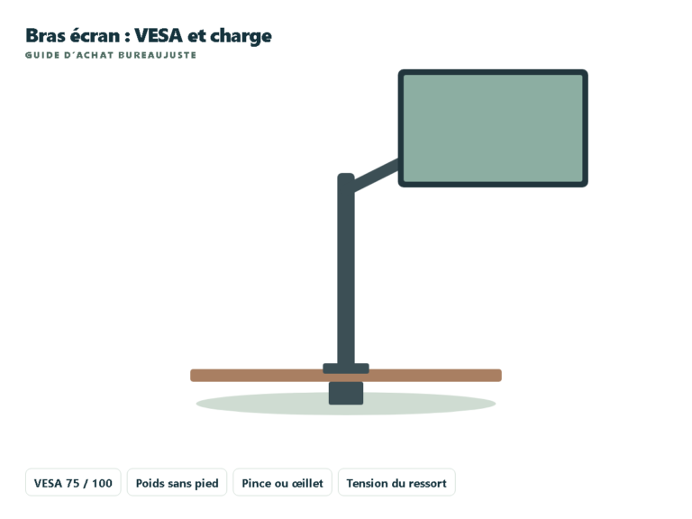 Bras écran : norme VESA, charge et fixation