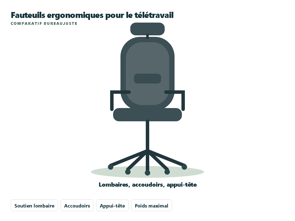 Fauteuil ergonomique pour le télétravail : comparatif