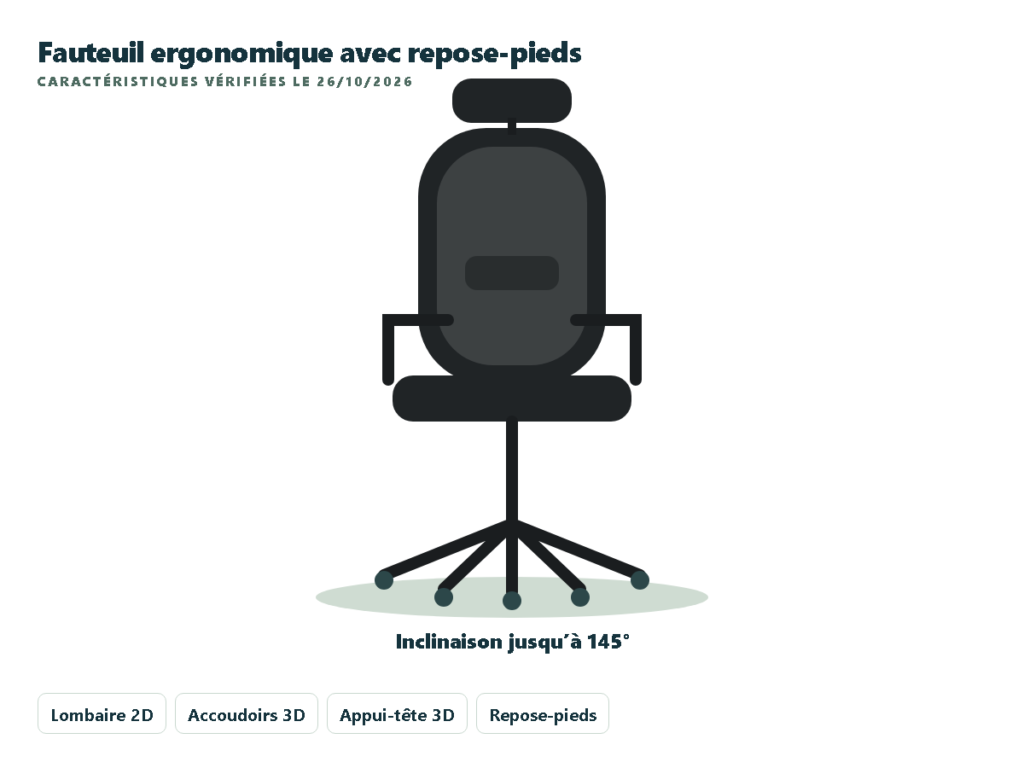 LarkLeaves L10 Lite fauteuil ergonomique avec repose-pieds