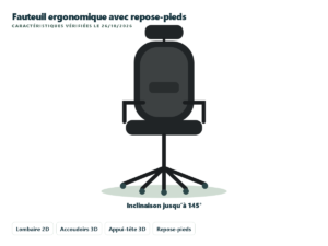 LarkLeaves L10 Lite fauteuil ergonomique avec repose-pieds