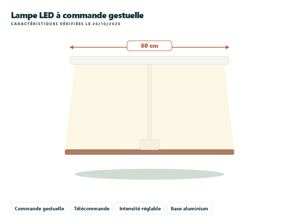 EYOCEAN lampe de bureau LED 80 cm à commande gestuelle