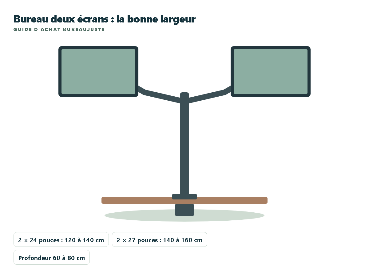 Bureau deux écrans : largeur et disposition