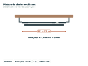 VIVO plateau de clavier coulissant sous le bureau (MOUNT-KB05E)