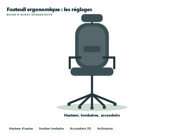 Fauteuil ergonomique : les réglages à vérifier