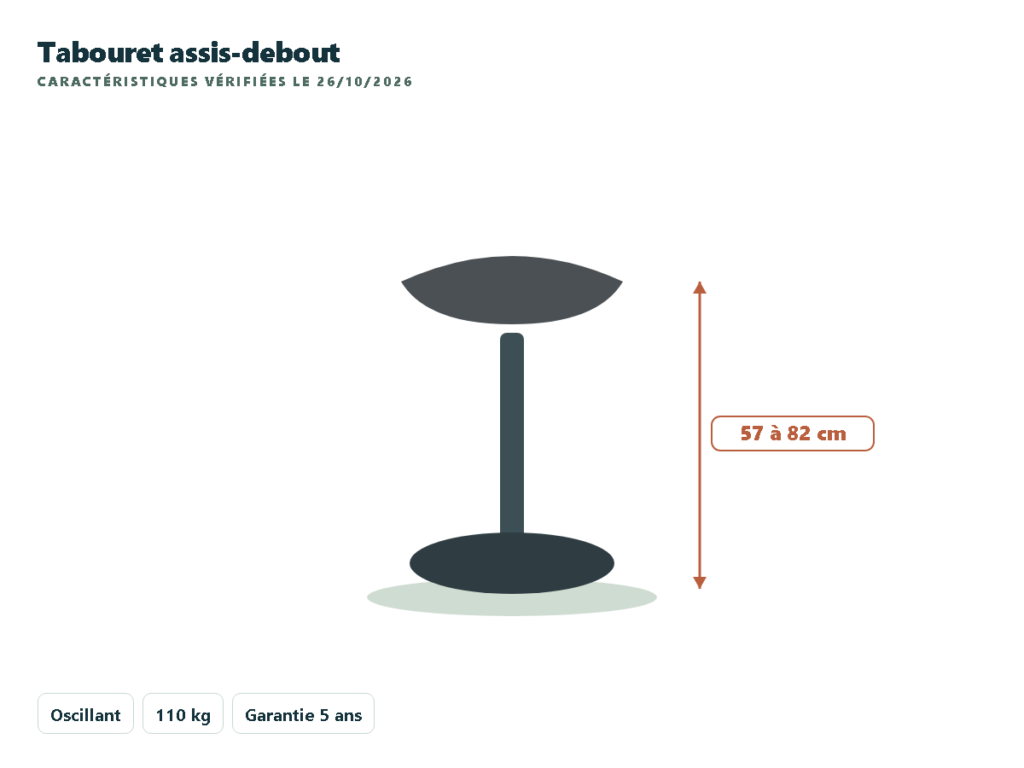 Leitz Ergo Active tabouret assis-debout oscillant